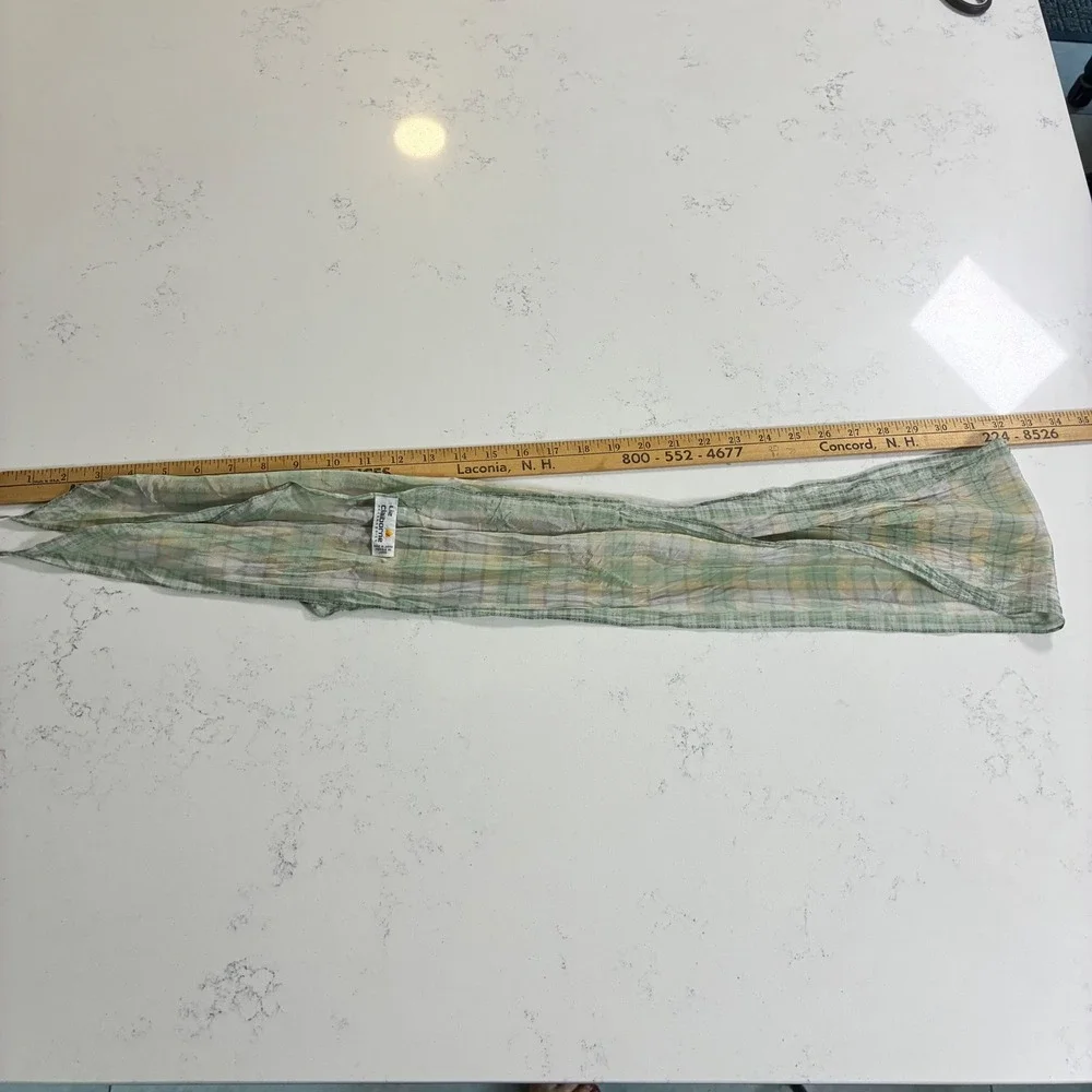 Vtg Liz Claiborne Scarf Plaid Silk Sheer Preppy Cottagecore Spring Style Pastel